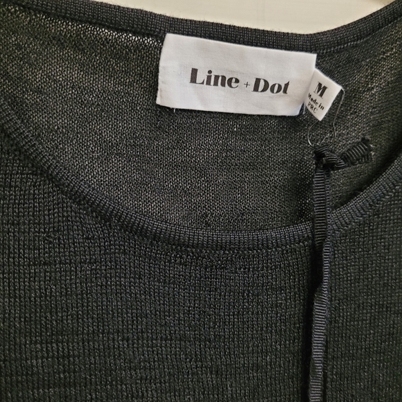 Line & Dot Black Wool Blend Sheer Sweater Knit Short Sleeve Top Size Medium NWT - Picture 5 of 9